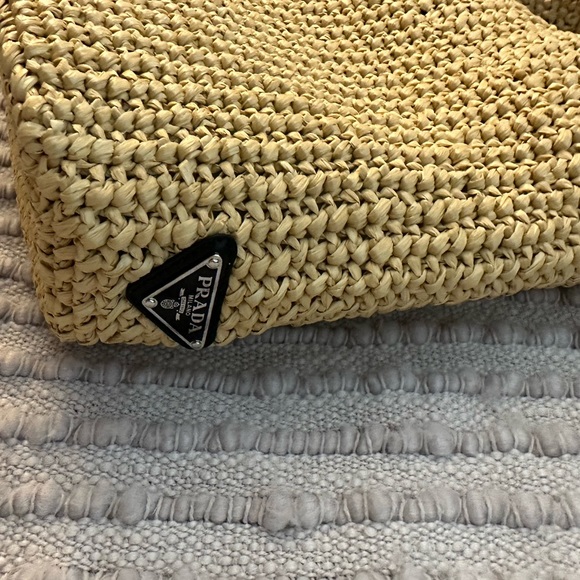 Prada Raffia Crochet Tote Bag Small - Picture 3 of 6